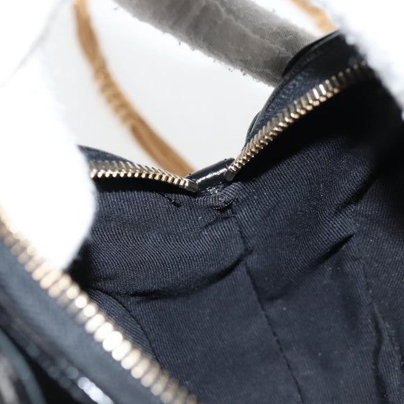 CHANEL Chain Shoulder Bag Enamel Gold Black CC Auth 132401M