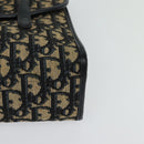 Christian Dior Trotter Canvas Hand Bag Navy Gold Auth 132402-15