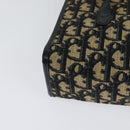 Christian Dior Trotter Canvas Hand Bag Navy Gold Auth 132402-16