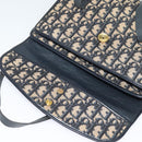 Christian Dior Trotter Canvas Hand Bag Navy Gold Auth 132402-9