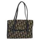 Christian Dior Trotter Canvas Hand Bag Navy Gold Auth 132402-13