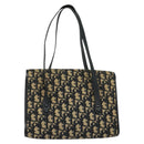 Christian Dior Trotter Canvas Hand Bag Navy Gold Auth 132402-2