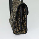 Christian Dior Trotter Canvas Hand Bag Navy Gold Auth 132402-3