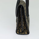 Christian Dior Trotter Canvas Hand Bag Navy Gold Auth 132402-4