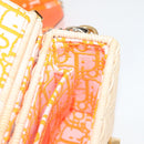 Christian Dior Shoulder Bag Raffia Orange Beige Auth 132405M-22