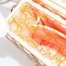 Christian Dior Shoulder Bag Raffia Orange Beige Auth 132405M-23