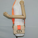 Christian Dior Shoulder Bag Raffia Orange Beige Auth 132405M-25