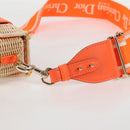 Christian Dior Shoulder Bag Raffia Orange Beige Auth 132405M-8