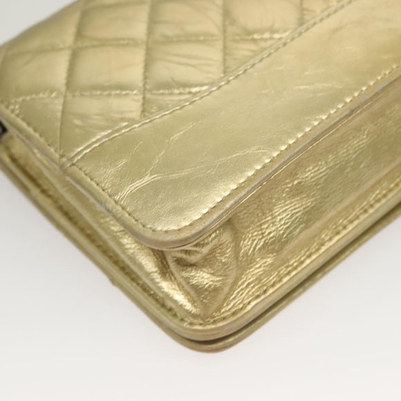 CHANEL Matelasse Ketten-Umhängetasche Leder Gold CC Authentisch 132419