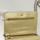 CHANEL Matelasse Chain Shoulder Bag Leather Gold CC Auth 132419-18