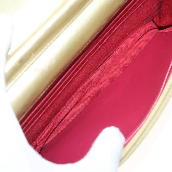 CHANEL Matelasse Chain Shoulder Bag Leather Gold CC Auth 132419