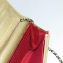 CHANEL Matelasse Chain Shoulder Bag Leather Gold CC Auth 132419-21
