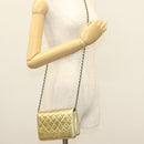 CHANEL Matelasse Ketten-Umhängetasche Leder Gold CC Authentisch 132419-27