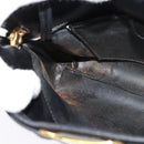 Salvatore Ferragamo Vala Shoulder Bag Leather Black Silver Auth 132421-19