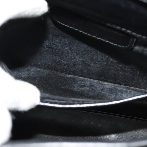 Salvatore Ferragamo Vala Shoulder Bag Leather Black Silver Auth 132421