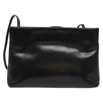 Salvatore Ferragamo Vala Shoulder Bag Leather Black Silver Auth 132421 - 0