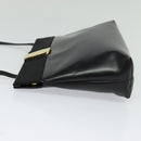 Salvatore Ferragamo Vala Shoulder Bag Leather Black Silver Auth 132421-3