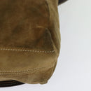 LOEWE Shoulder Bag Suede Brown Gold Auth 132430-16