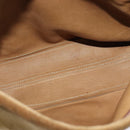 LOEWE Shoulder Bag Suede Brown Gold Auth 132430-12