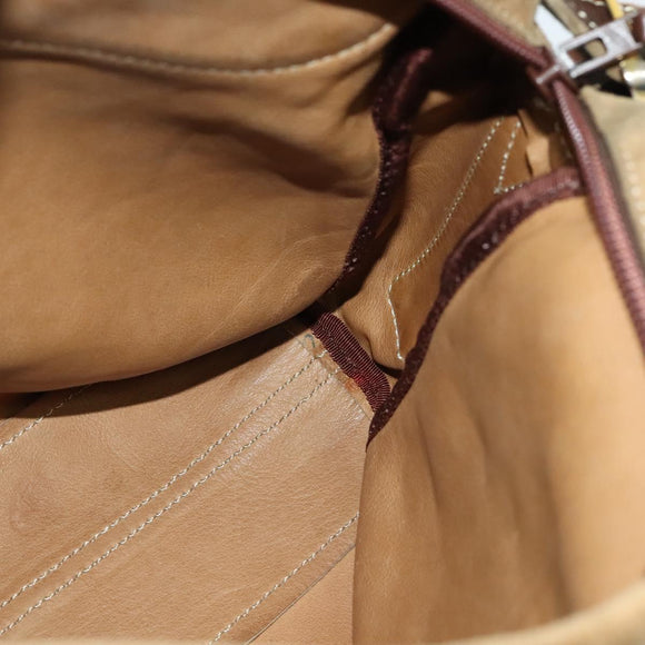 LOEWE Shoulder Bag Suede Brown Gold Auth 132430