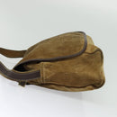 LOEWE Shoulder Bag Suede Brown Gold Auth 132430-3