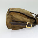 LOEWE Shoulder Bag Suede Brown Gold Auth 132430-4
