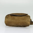 LOEWE Shoulder Bag Suede Brown Gold Auth 132430-5