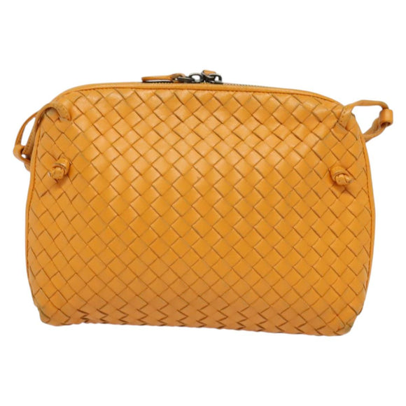 BOTTEGA VENETA INTRECCIATO Shoulder Bag Leather Yellow Auth 132431