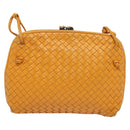 BOTTEGA VENETA INTRECCIATO Shoulder Bag Leather Yellow Auth 132431-3
