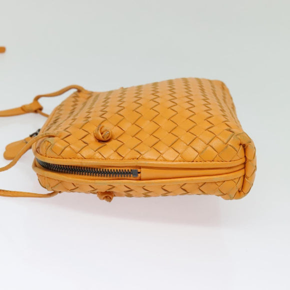 BOTTEGA VENETA INTRECCIATO Shoulder Bag Leather Yellow Auth 132431