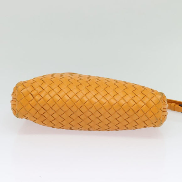 BOTTEGA VENETA INTRECCIATO Shoulder Bag Leather Yellow Auth 132431