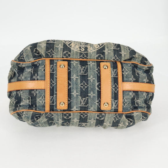 LOUIS VUITTON Monogram Denim Porte Epaul Rey MM Bag Blue M95334 LV Auth 132443V