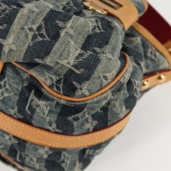 LOUIS VUITTON Monogram Denim Porte Epaul Rey MM Bag Blue M95334 LV Auth 132443V