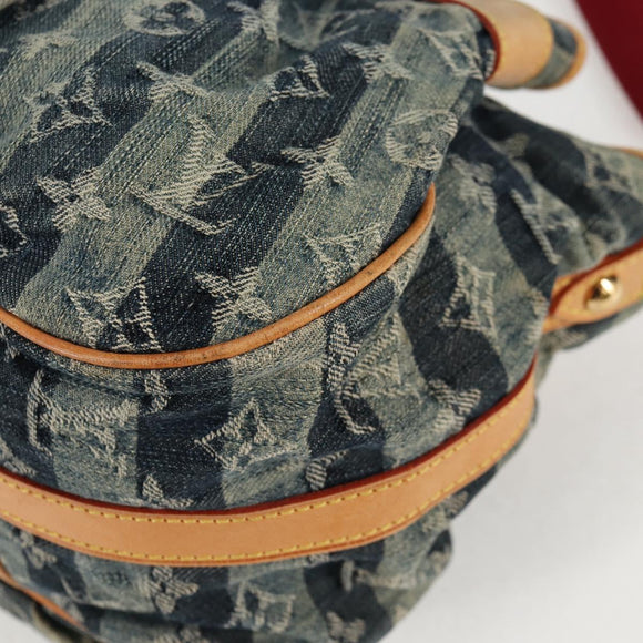 LOUIS VUITTON Monogram Denim Porte Epaul Rey MM Bag Blue M95334 LV Auth 132443V