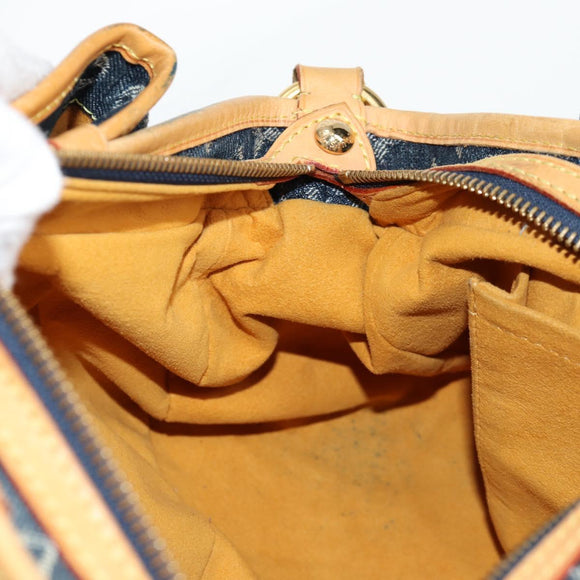 LOUIS VUITTON Monogram Denim Porte Epaul Rey MM Bag Blue M95334 LV Auth 132443V