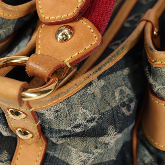 LOUIS VUITTON Monogram Denim Porte Epaul Rey MM Bag Blue M95334 LV Auth 132443V