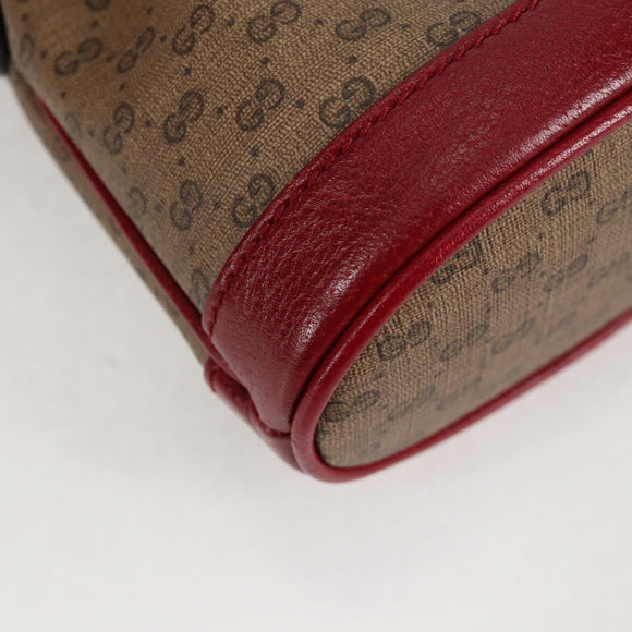 GUCCI Micro GG Supreme Doraemon Collaboration Bag PVC Beige Gold Auth 132450A