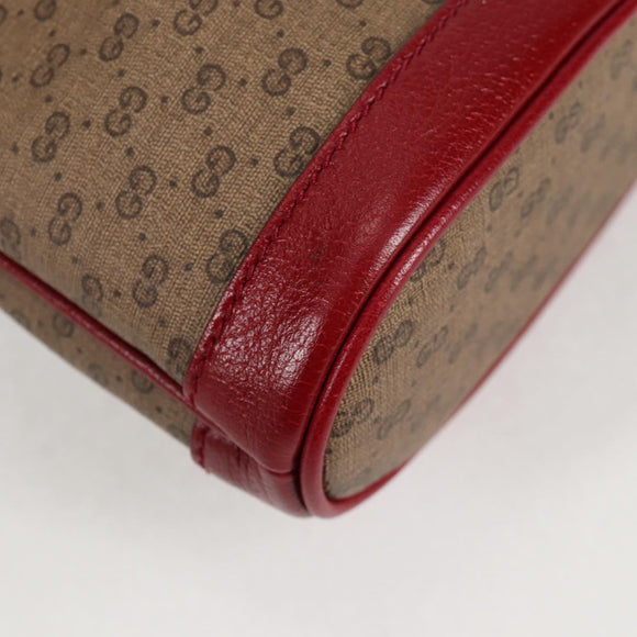 GUCCI Micro GG Supreme Doraemon Collaboration Bag PVC Beige Gold Auth 132450SAM