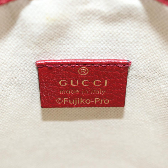 GUCCI Micro GG Supreme Doraemon Collaboration Bag PVC Beige Gold Auth 132450SAM