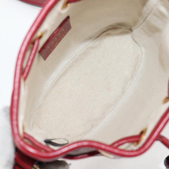 GUCCI Micro GG Supreme Doraemon Collaboration Bag PVC Beige Gold Auth 132450A