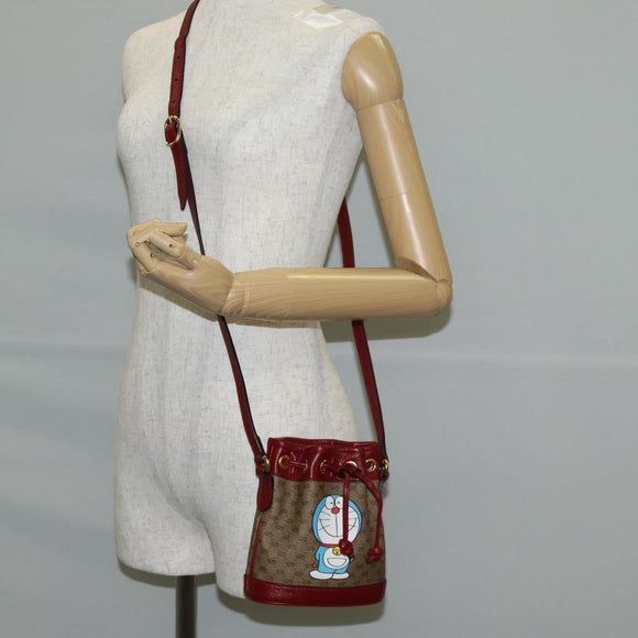 GUCCI Micro GG Supreme Doraemon Collaboration Bag PVC Beige Gold Auth 132450A