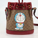 GUCCI Micro GG Supreme Doraemon Collaboration Bag PVC Beige Gold Auth 132450SAM-14
