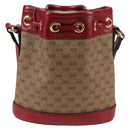 GUCCI Micro GG Supreme Doraemon Collaboration Bag PVC Beige Gold Auth 132450SAM-2