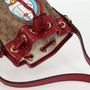GUCCI Micro GG Supreme Doraemon Collaboration Bag PVC Beige Gold Auth 132450SAM-6