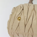 Miu Miu Matelasse Hand Bag Leather 2way Beige Gold Auth 132451-12