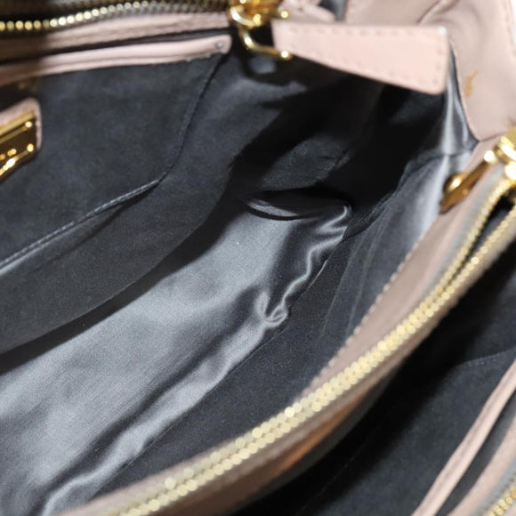 Miu Miu Matelasse Hand Bag Leather 2way Beige Gold Auth 132451