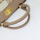 Miu Miu Matelasse Hand Bag Leather 2way Beige Gold Auth 132451-7