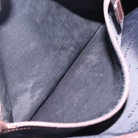 BURBERRY Nova Check Hand Bag Canvas Beige Silver Auth 132453