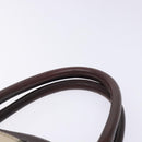 BURBERRY Nova Check Hand Bag Canvas Beige Silver Auth 132453-8