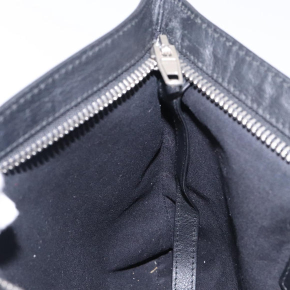 BALENCIAGA Clutch Bag Leather Black 494040 Auth 132454